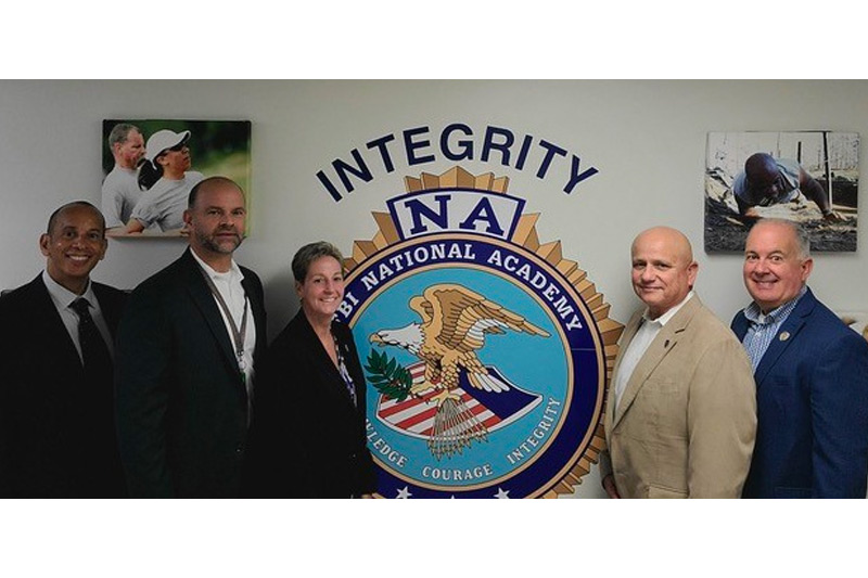 (L-R) Captain Phil Collum, Chula Vista, California Police Department, F.B.I. Unit; Chief Albert Guarnieri, Captain Nikki Heuer, Westminster, Maryland Police Department; and Damien Sandoval, Director, NVC Criminal Justice Training Center; and Greg Miraglia, NVC Program Coordinator, Administration of Justice & LGBT Studies