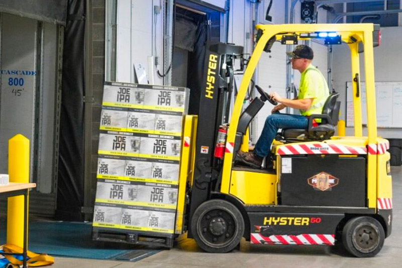 Man on a forklift